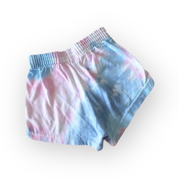 Soffe ❤︎︎ Hand Tie Dye Embellished Shorts ❤︎︎ Heart Cut Out ❤︎︎ Pink Blue ❤︎︎ XS - Picture 10 of 13